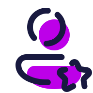 Cartoon icon of figure with star